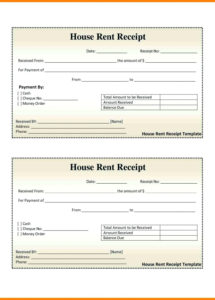 printable 025 rent payment receipt template home rental house format in best house rent receipt template