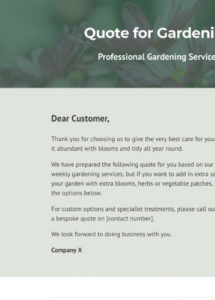 sample of free gardening quote template  better proposals gardening quotation template pdf