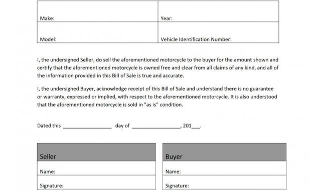 editable motorcycle bill of sale bike sale receipt template