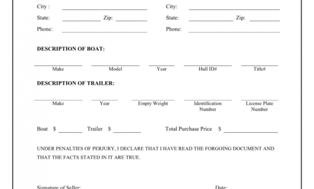 free boat &amp; trailer bill of sale form  download pdf  word boat sale receipt template