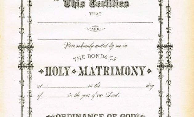 antique certificate of marriage printable  projects  wedding keepsake marriage certificate template doc