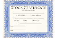 corporate stock certificate template word  starkhouseofstraussco corporate stock certificate template excel