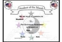 editable certificate student of the month  international independent martial student of the month certificate template doc