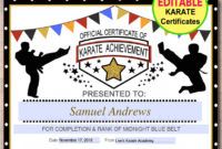 editable karate certificates instant download karate belt  etsy karate certificate template excel
