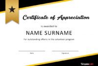 free 30 free certificate of appreciation templates and letters volunteer appreciation certificate template samples