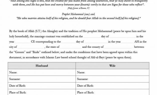 free 33 marriage contract templates [standart islamic jewish] ᐅ islamic marriage certificate template samples