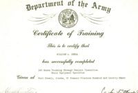free army certificate of training template  natashamillerweb army promotion certificate template pdf