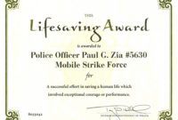 free certificate of performance template 7  elsik blue cetane life saving award certificate template