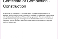 free certificate of work completion  starkhouseofstraussco roofing certificate of completion template