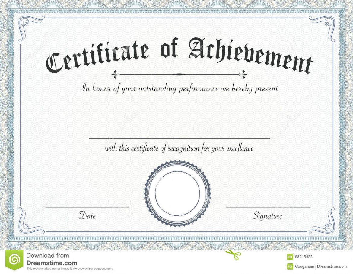 free classic and retro certificate of achievement paper template stock certificate of accomplishment template samples