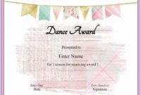 free dance certificate template  customizable and printable dance certificate template excel