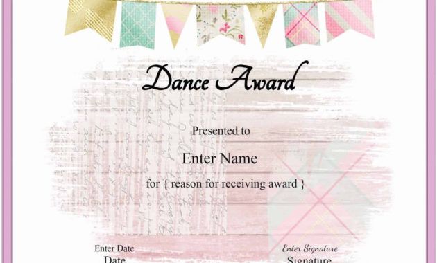 free dance certificate template  customizable and printable dance certificate template excel