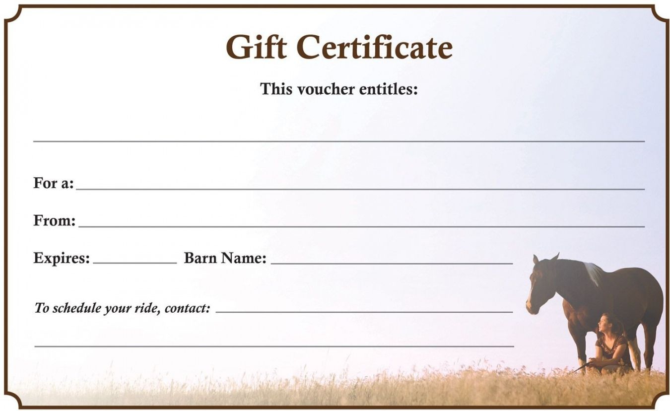 Horseback Riding Gift Certificate Template EmetOnlineBlog