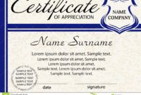 free template certificate of appreciation elegant blue design vector template certificate of appreciation doc