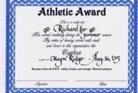 printable certificate sample for sports athletic certificate template samples