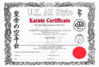 printable free karate certificate template  certificatetemplatefree karate certificate template samples