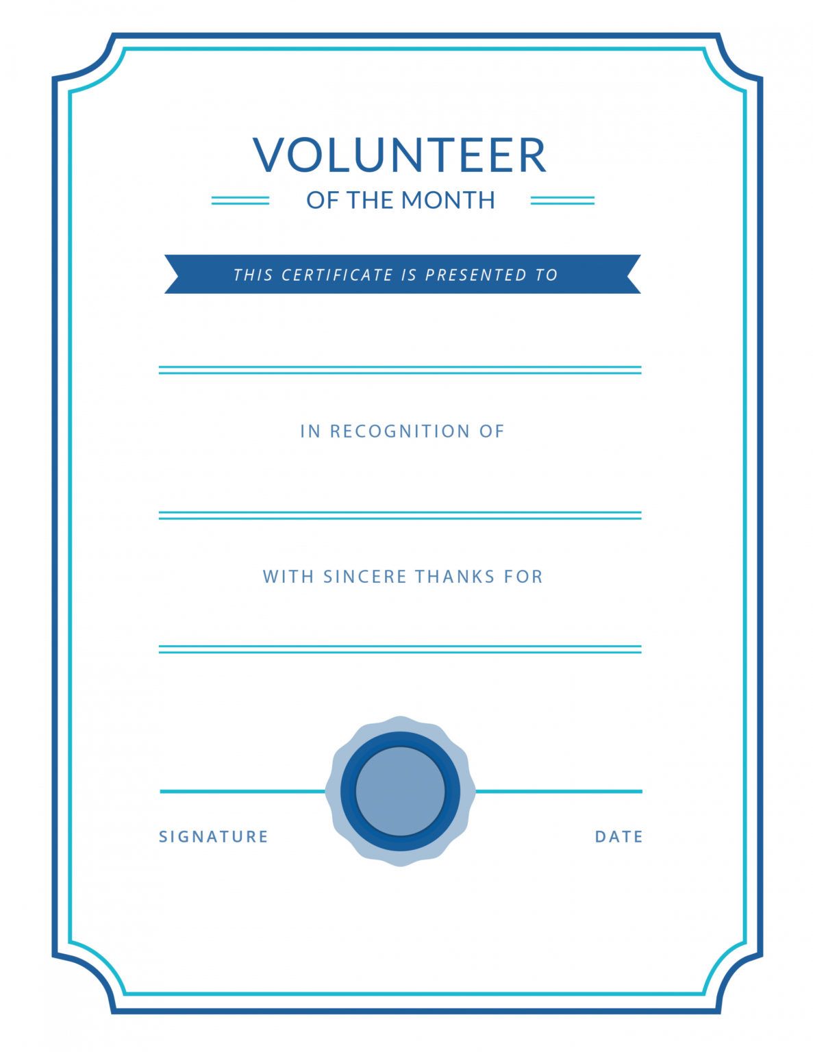 Printable Free Printable Volunteer Appreciation Certificates Signup 