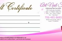 printable nail salon a street  design for template nail salon gift certificate template examples