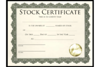 printable stock certificate template  best template collection  stock corporate stock certificate template