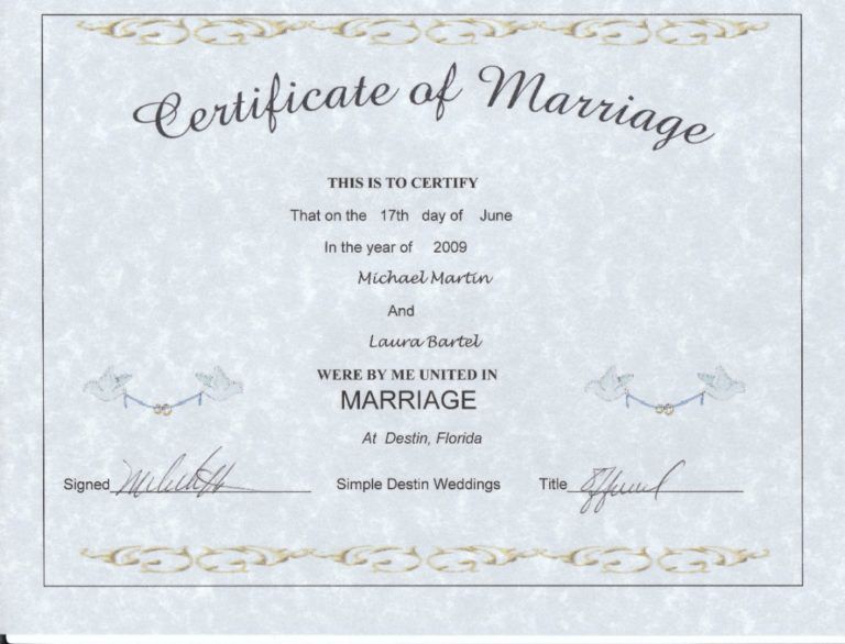 Printable Wedding Certificate Keepsake Printable Birthday Certificates