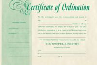 free free blank certificate of ordination  ordination for minister pastor ordination certificate template excel