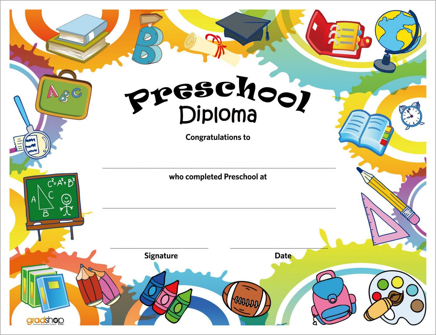 free free printable preschool diplomas  preschool classroom pre kindergarten certificate template doc