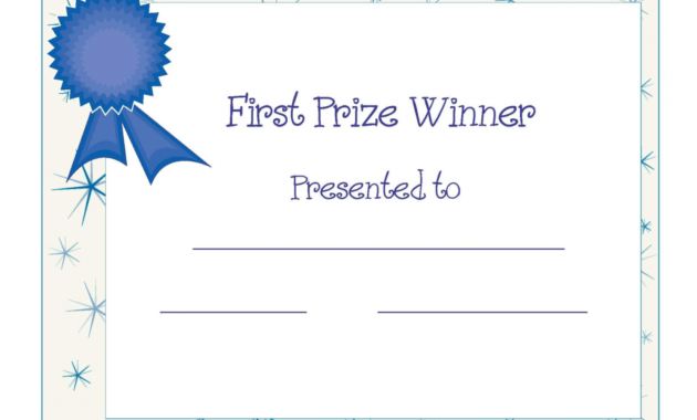 printable free printable award certificate template  free printable first door prize certificate template doc