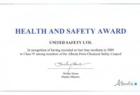 safety recognition award template  pazzo safety award certificate template pdf