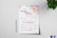 watercolor wedding certificate design template in psd word catholic marriage certificate template examples