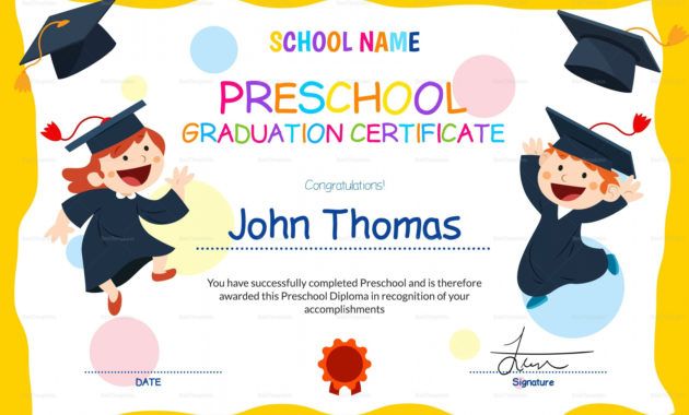 11+ preschool certificate templates  pdf  free &amp; premium templates preschool graduation certificate template doc