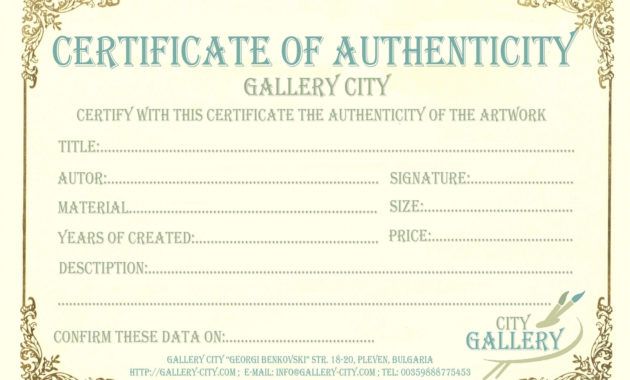 certificate authenticity template art authenticity certificate certificate of authenticity artwork template pdf