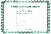 certificate of authenticity of an art print  certificates of certificate of authenticity artwork template