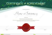 editable certificate of achievement template in green environment template flag flying certificate template