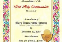 editable first communion certificate first communion certificate template doc