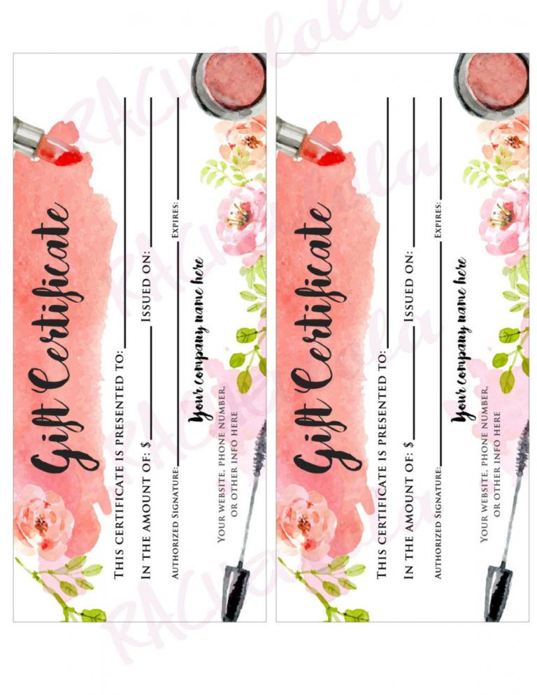 Editable Printable Custom Makeup Gift Certificate Template Mary Kay ...