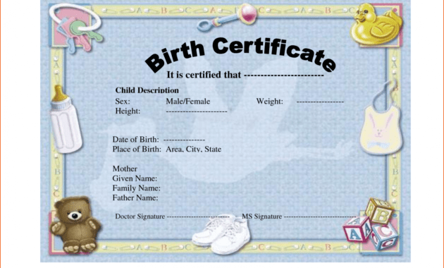 free 7+ birth certificate template  bookletemplate hospital birth certificate template examples