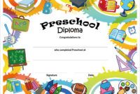 free free printable preschool diplomas  preschool classroom preschool graduation certificate template doc