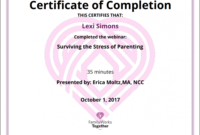 free portfolio archive  simplecert parenting class certificate of completion template