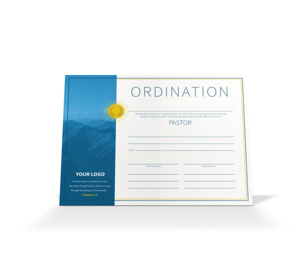 pastor ordination certificate  vineyard digital membership minister ordination certificate template