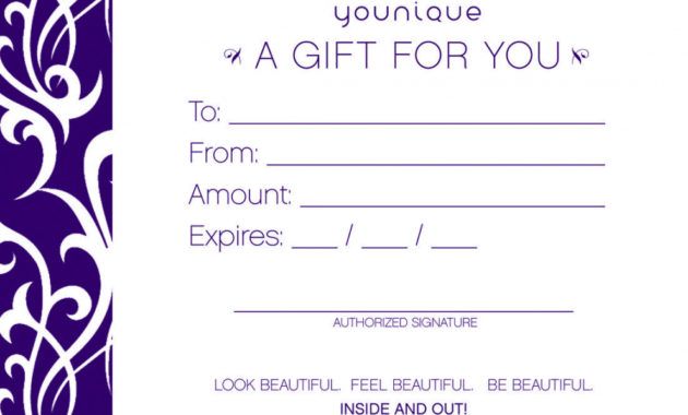 younique gift vouchers  garden design ideas younique gift certificate template examples