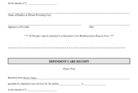 4+ dependent care receipt templates  word excel templates child care receipt template doc