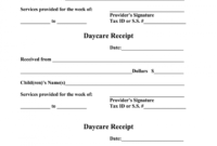 editable daycare receipt  fill online printable fillable blank child care receipt template