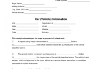 editable free vehicle private sale receipt template  pdf  word private car sale receipt template