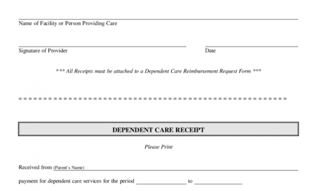 free 4 dependent care receipt templates  word excel templates dependent care receipt template pdf