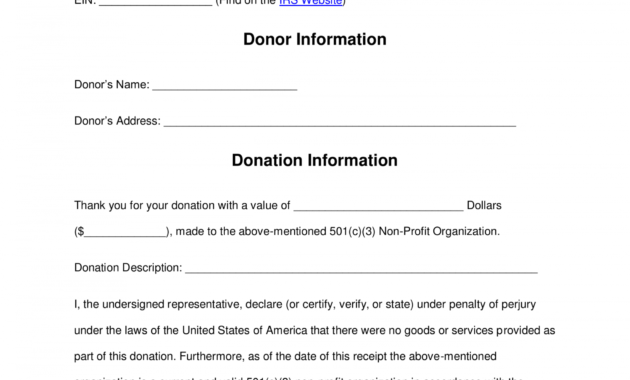 free 501(c)(3) donation receipt template  sample  pdf charitable contribution receipt template