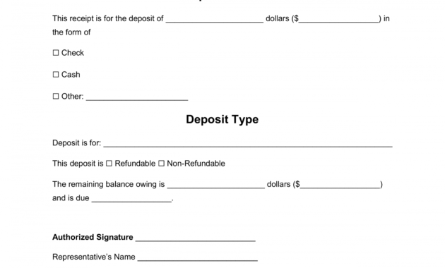 free deposit receipt templates  word  pdf  eforms  free cash deposit receipt template sample