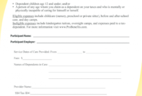 printable dependent care fsa nanny receipt template  fill online dependent care receipt template