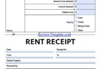 printable free monthly rent (lease) receipt template  pdf  word  excel monthly rental receipt template sample