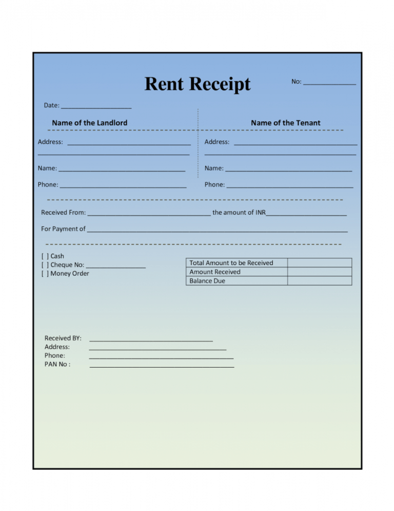 Printable Rent Payment Excel Spreadsheet Free House Rental Invoice ...