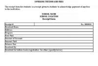 printable school receipt template  welding rodeo designer school tuition receipt template pdf